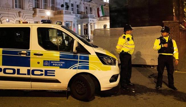 گزارش پلیس لندن از تجمع عناصر ضدانقلاب مقابل سفارت ایران