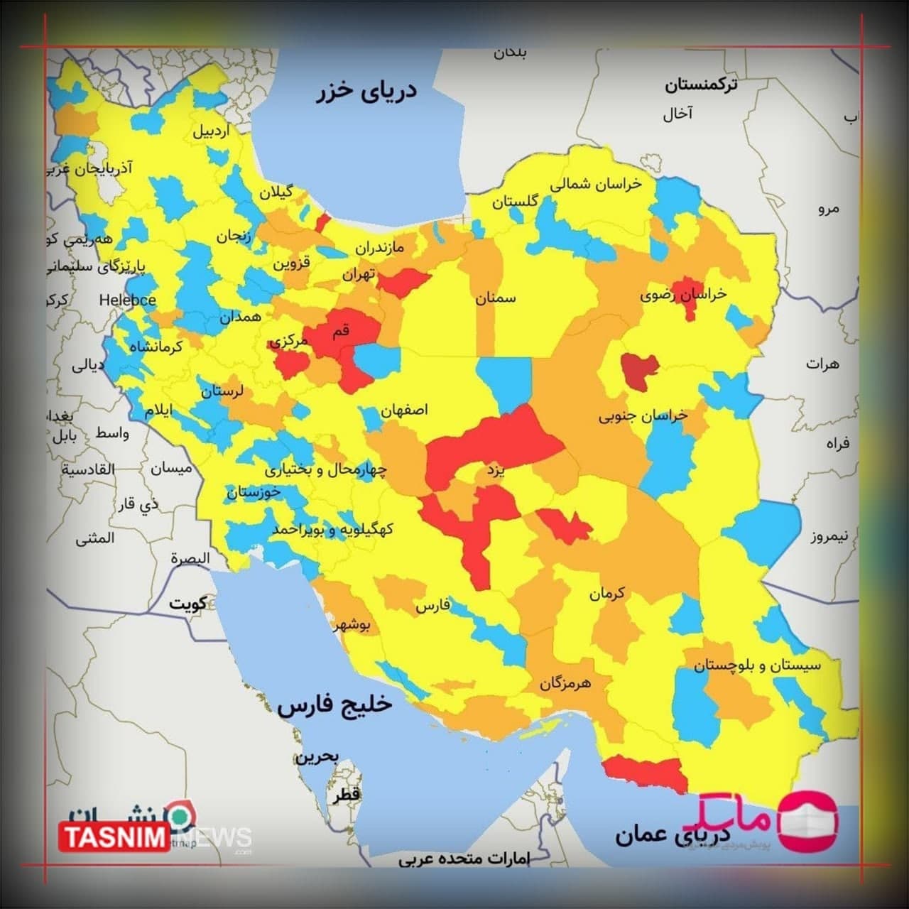 افزایش شهرهای قرمز در نقشه کرونایی ایران