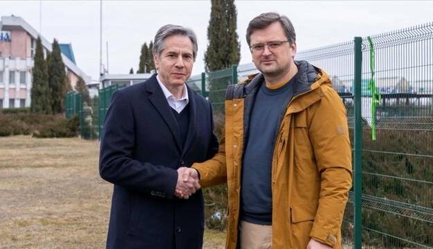 بلینکن در مرز اوکراین با کولبا دیدار کرد